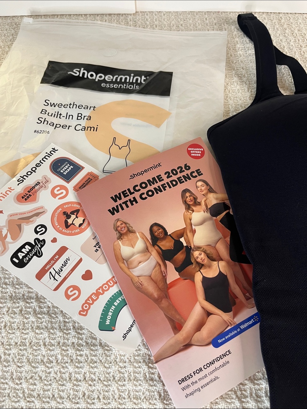 Shapermint Black Sweetheart Built-In Bra (wireless) Cami Top new in bag w tag XL - Picture 3 of 16